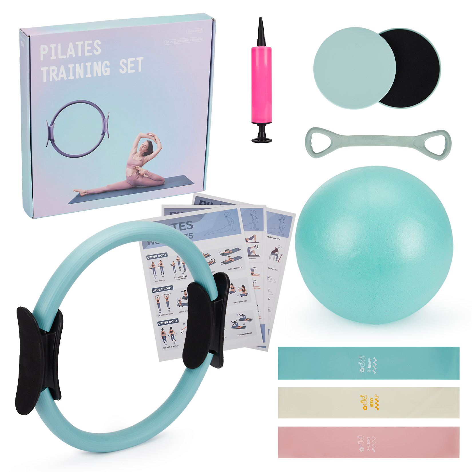 Home Gym Kit - Pilates Training Set, 6-in-1 Pilates Ring,