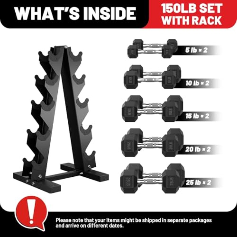 Hex Dumbbell Sets with Rack, 8 - đánh giá và giá Hex Dumbbell Set