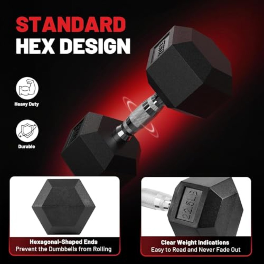Hex Dumbbell Sets with Rack, 8 - đánh giá và giá Hex Dumbbell Set
