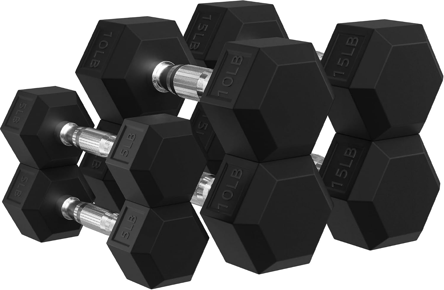 Rubber Encased Hex Dumbbells w - đánh giá và giá Hex Dumbbell Set