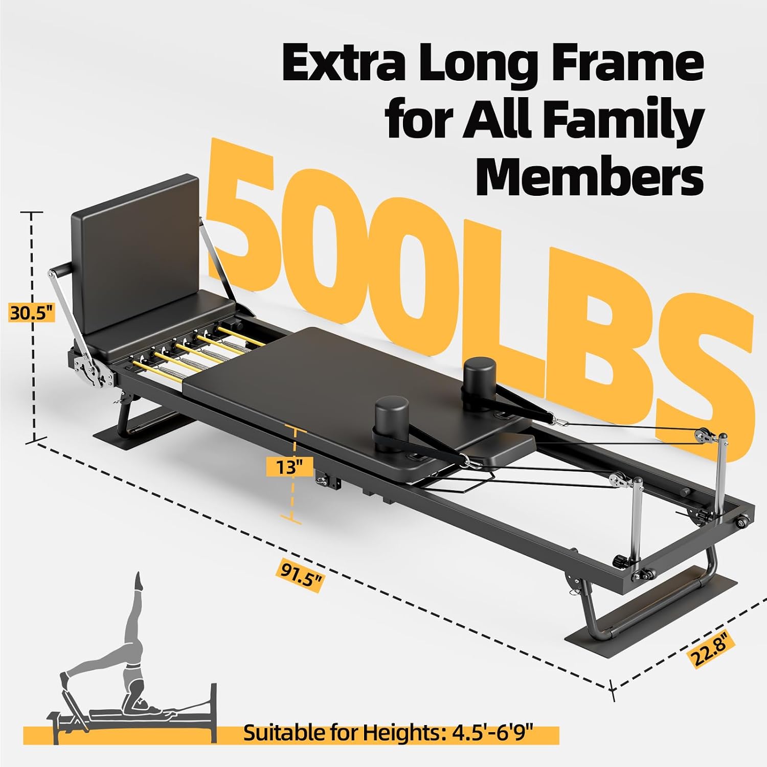 Foldable Pilates Reformer Mach - đánh giá và giá Home Gym Equipment Set